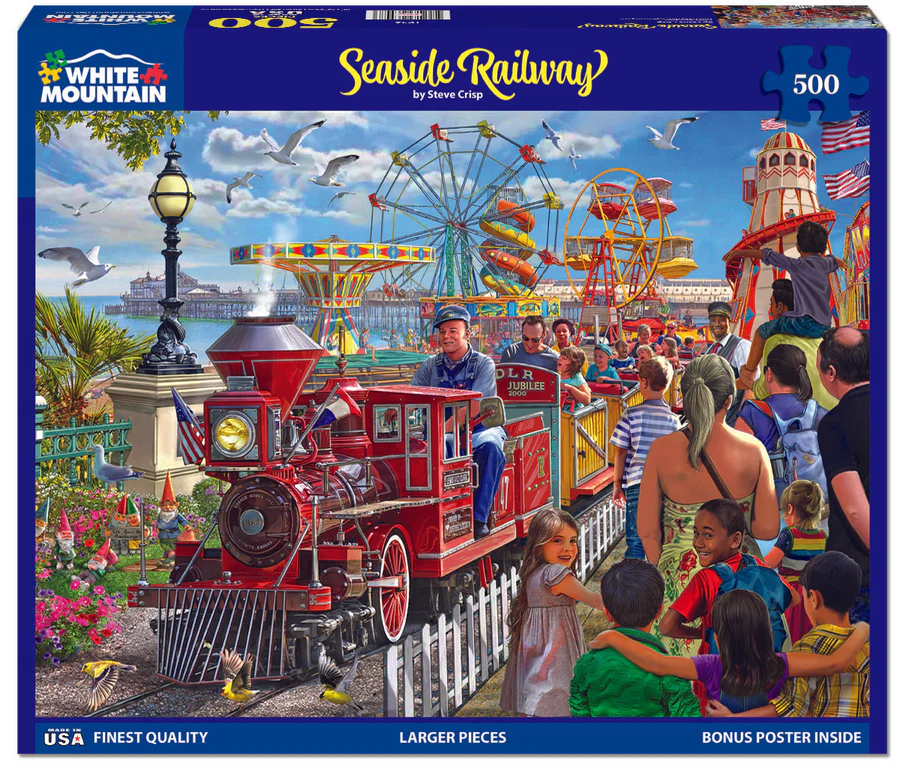 White Mountain Puzzles - Seaside Railway - 500 Piece Jigsaw Puzzle