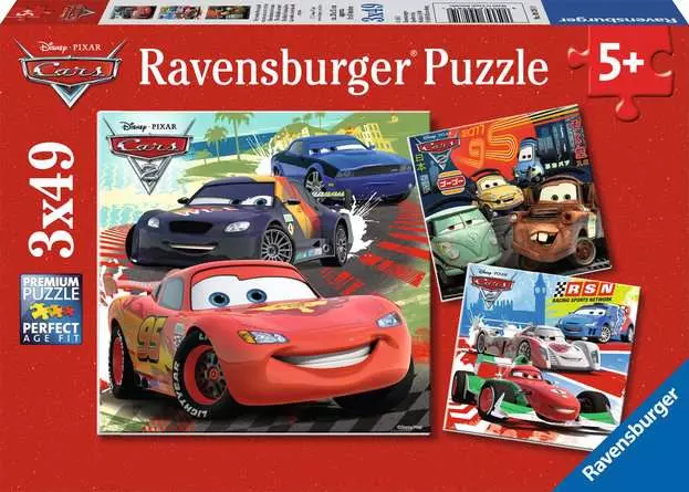 Worldwide Racing Fun 3x49 Piece Puzzles