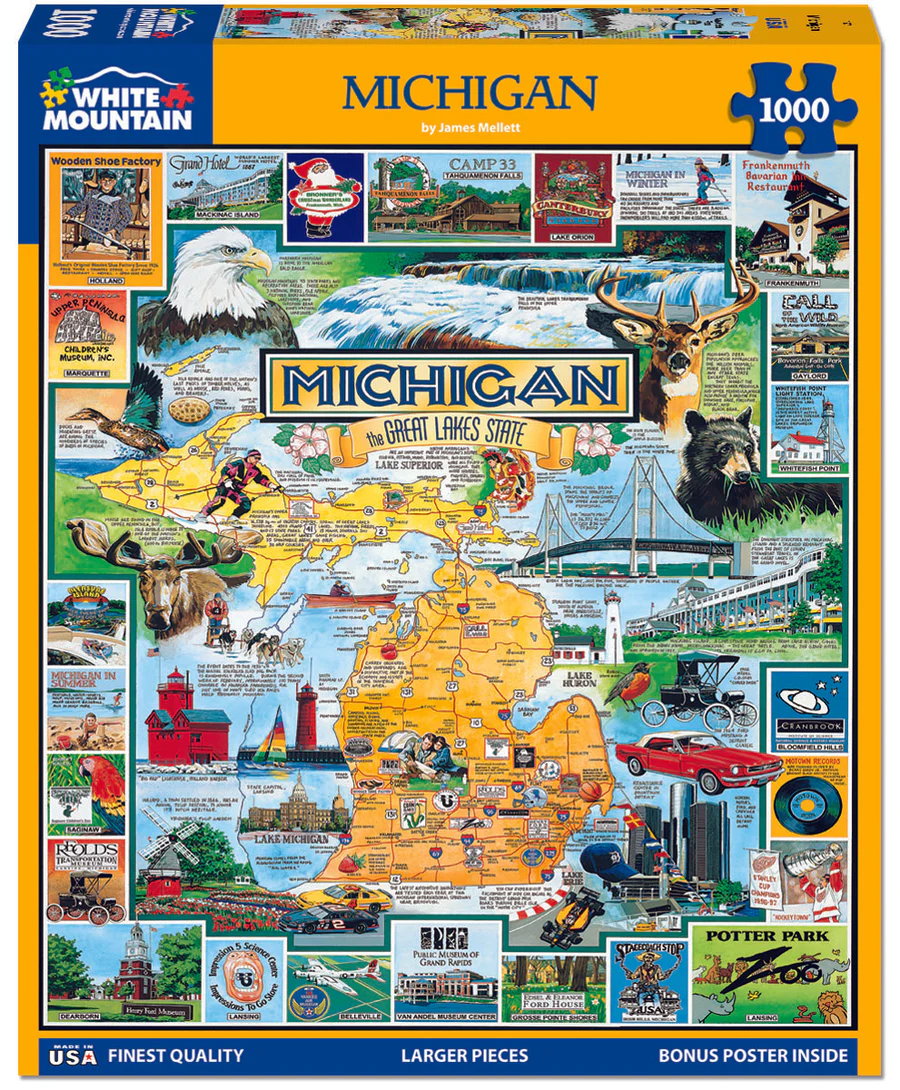 White Mountain Puzzles Best of Michigan - 1000 Piece Jigsaw Puzzle