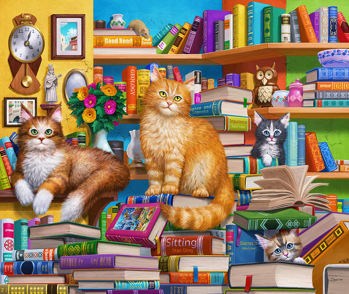 Springbok Bookshop Cats 1000 Piece Jigsaw Puzzle