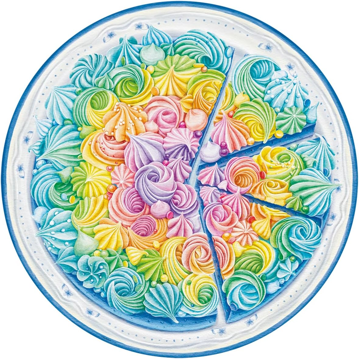 Ravensburger Rainbow Cake 500 pc Round Puzzle