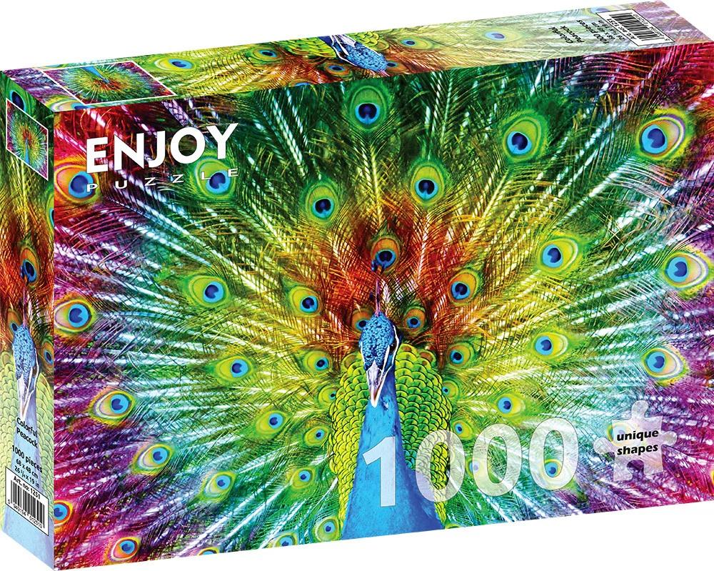 Enjoy Puzzle - Colorful Peacock - 1000 piece puzzle