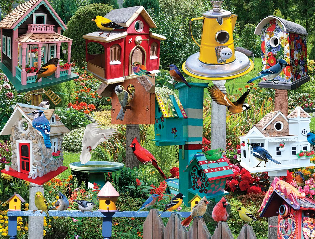 White Mountain Birdhouse Village - 500 Piece Jigsaw Puzzle