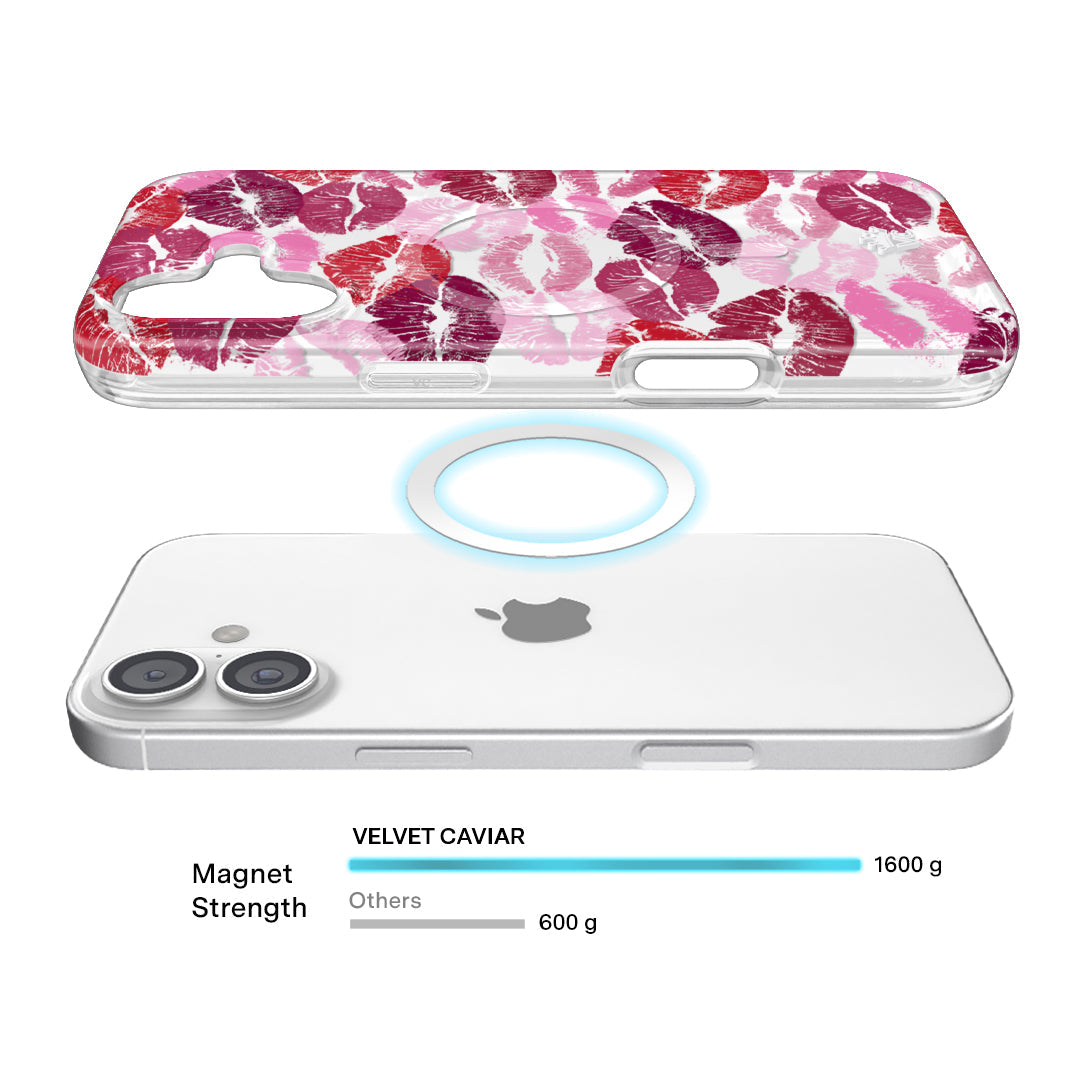 VELVET CAVIAR iPhone 17 MagSafe Case, Kiss Me, detail view