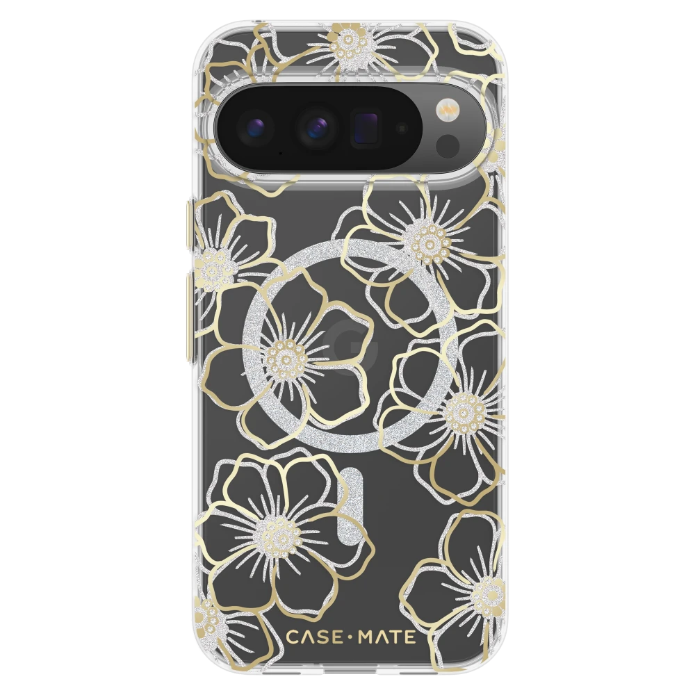 Case-Mate - Floral Gems Case with Magnet for Google Pixel 10 Pro XL - Gold