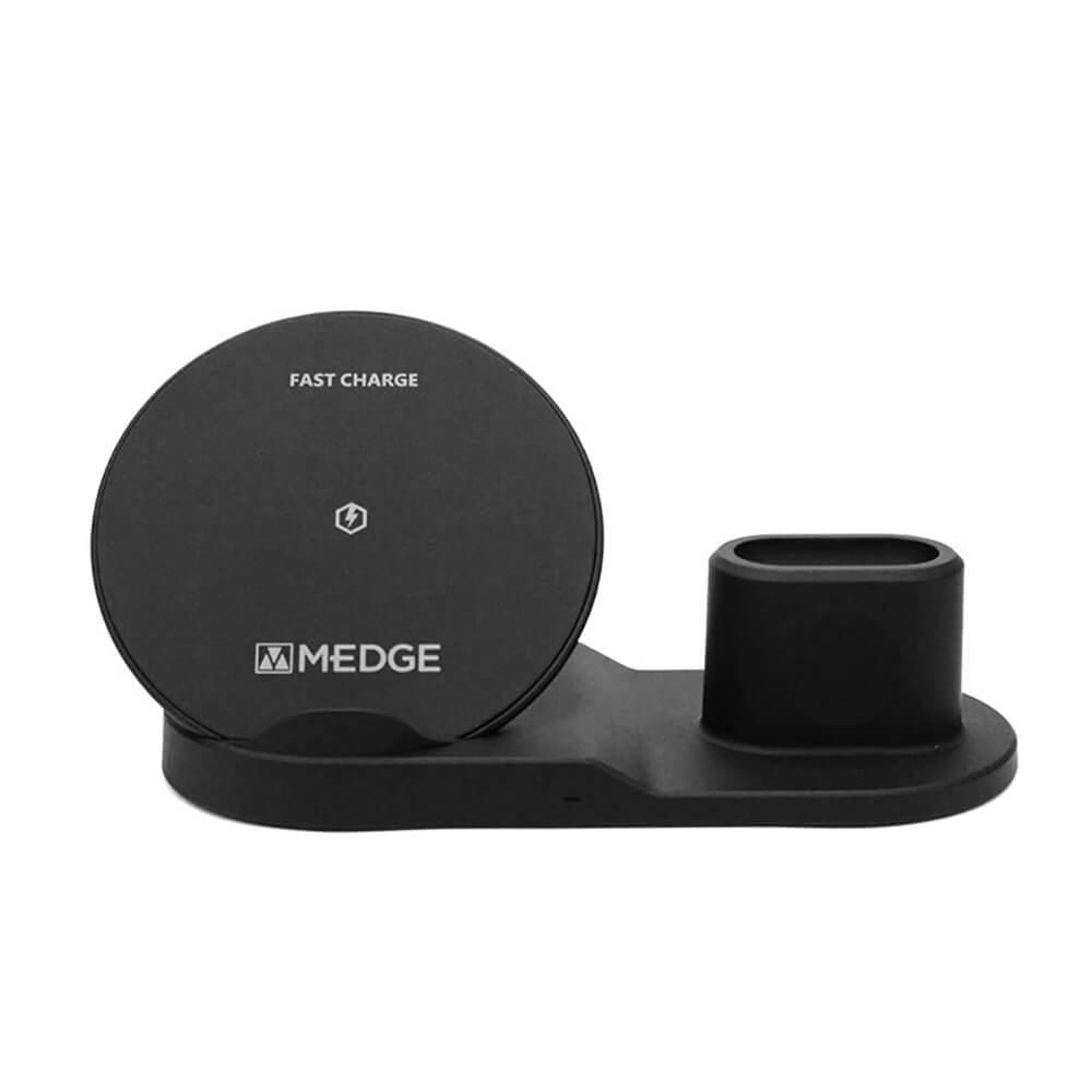 M-EDGE APPLE TRIPLE CHARGE WIRELESS CHARGING DOCK - BLACK