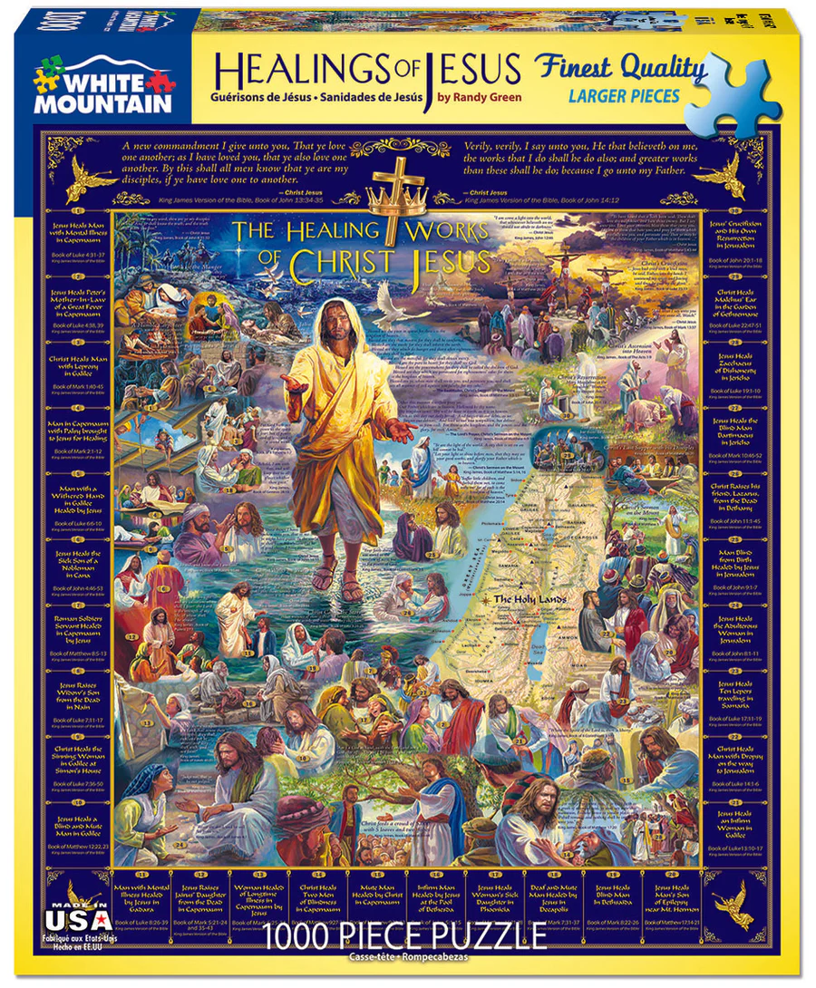 White Mountain Puzzles Healings of Jesus 1000 Piece Jigsaw Puzzle