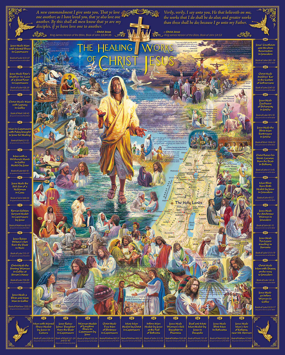 White Mountain Puzzles Healings of Jesus 1000 Piece Jigsaw Puzzle