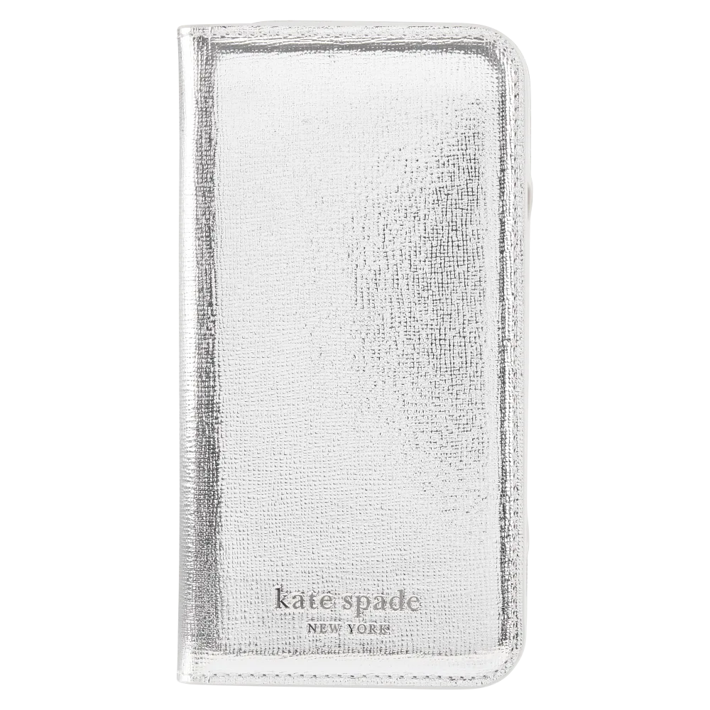 Kate Spade - Folio Case for Apple iPhone 16 Pro - Metallic Silver