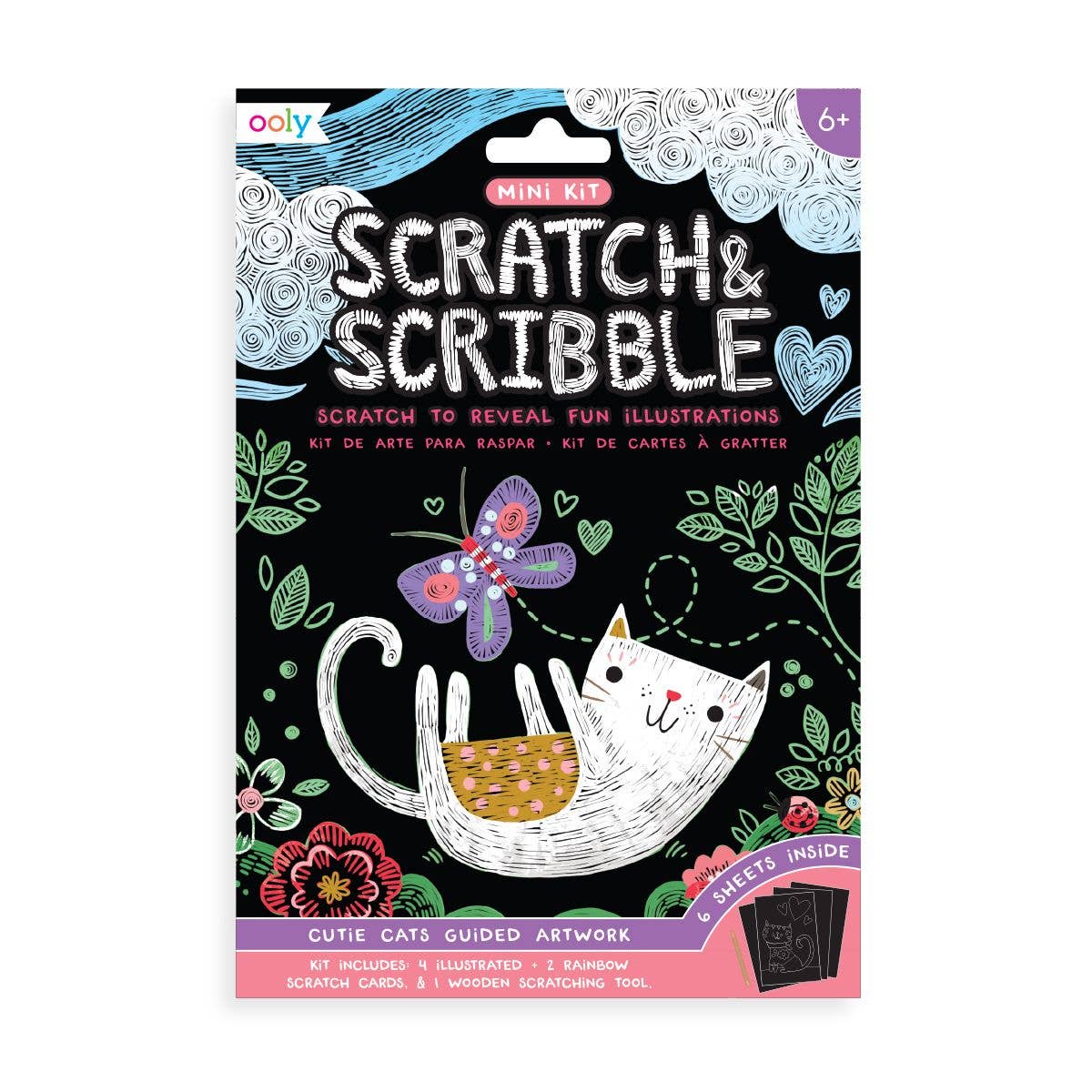 OOLY - Scratch & Scribble: Mini Kit - Cutie Cats (7 PC Set)
