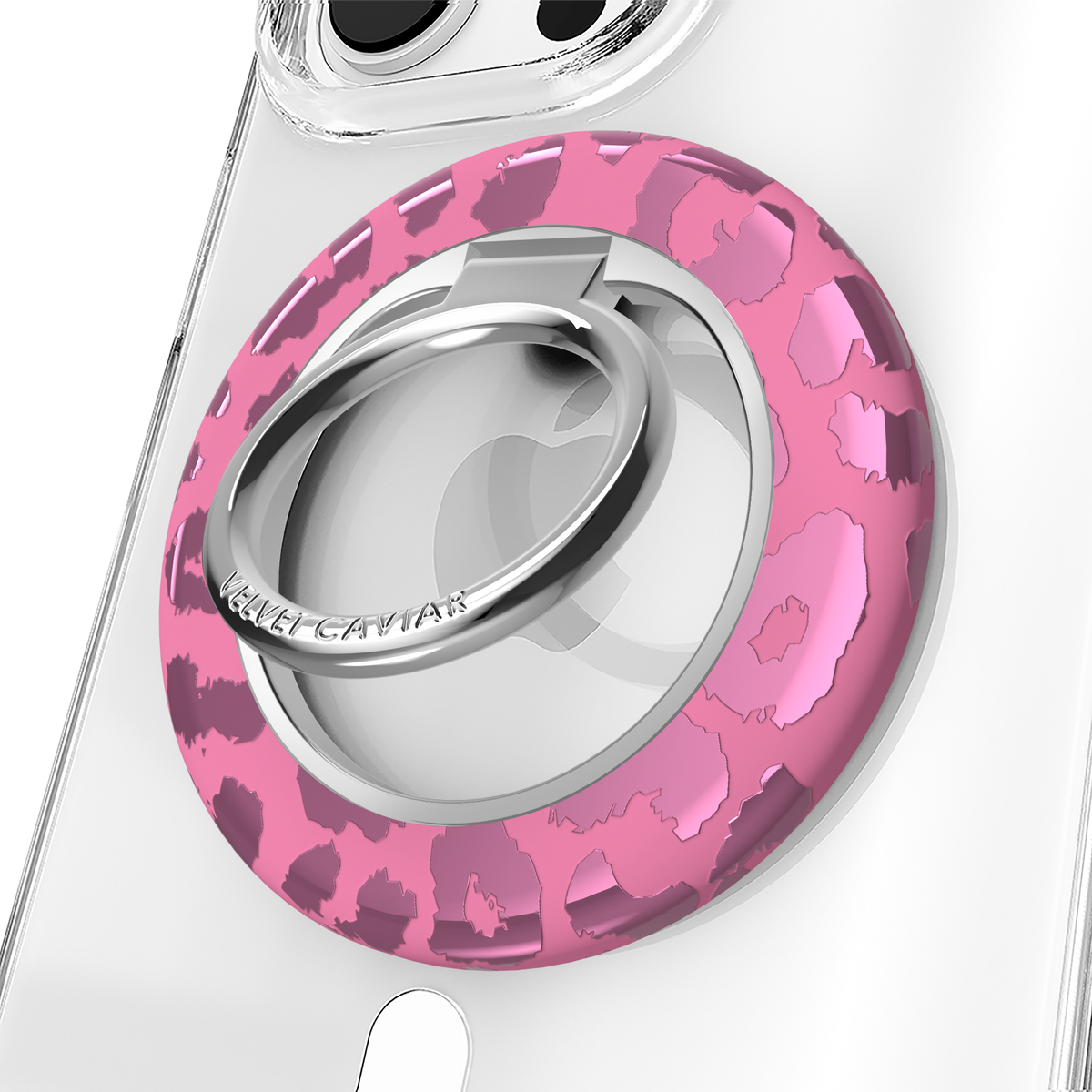 VELVET CAVIAR - Magnetic Phone Ring & Stand - Pink Ruby Leopard