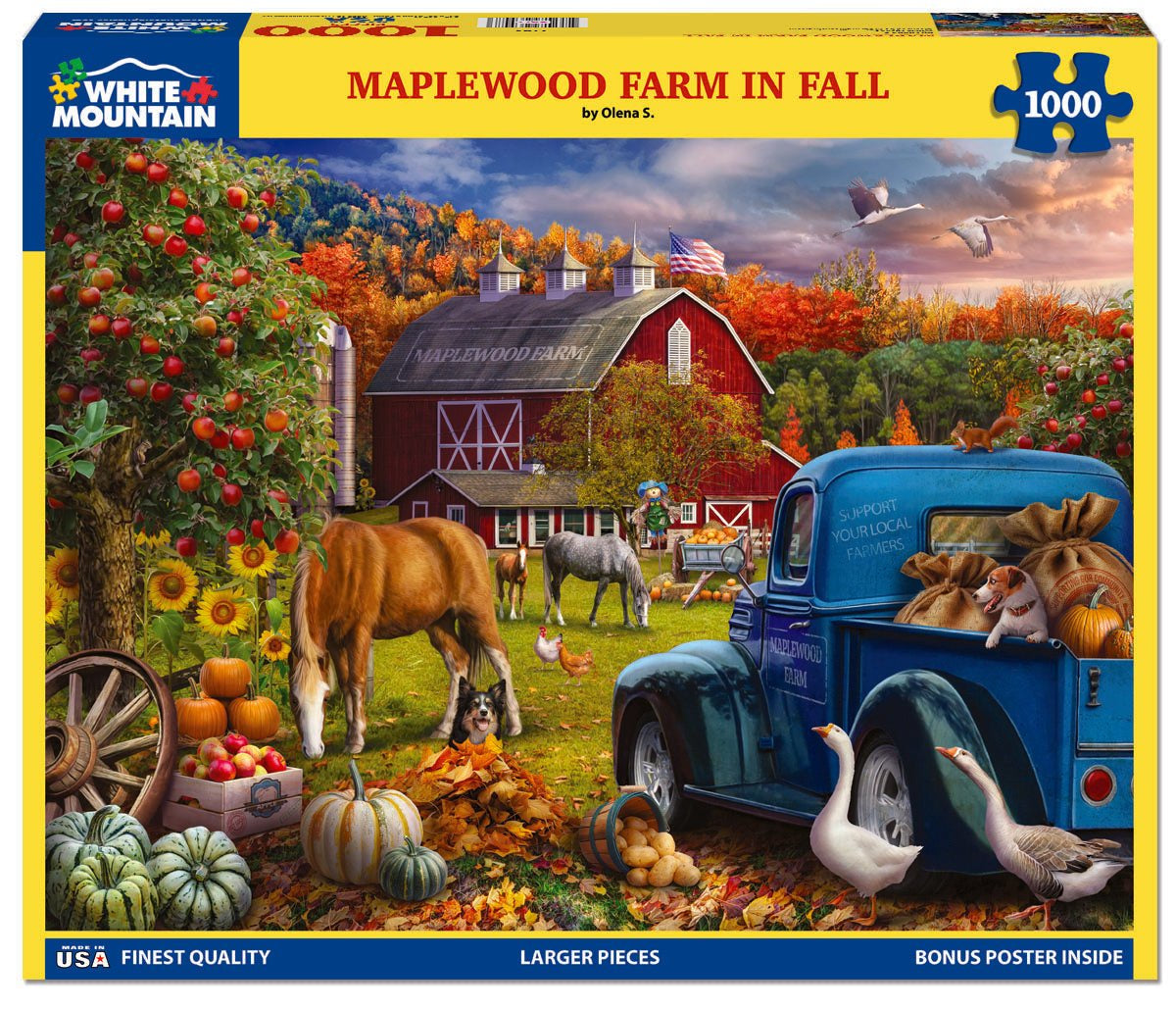 Maplewood Farm in Fall 1000 piece jigsaw puzzle by White Mountain Puzzles, box image