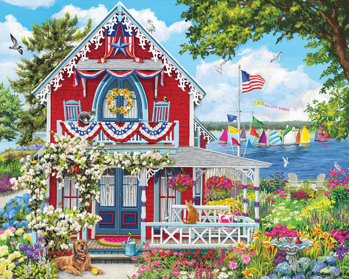 Welcome Summer 500 piece jigsaw puzzle by White Mountain Puzzles, completed puzzle image