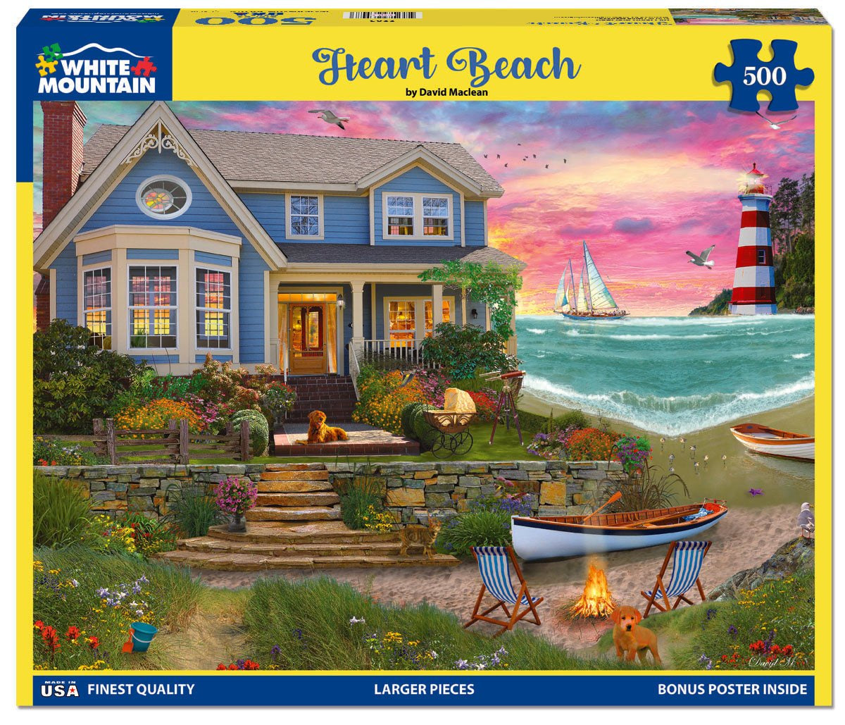 Heart Beach 500 piece jigsaw puzzle by White Mountain Puzzles, box image