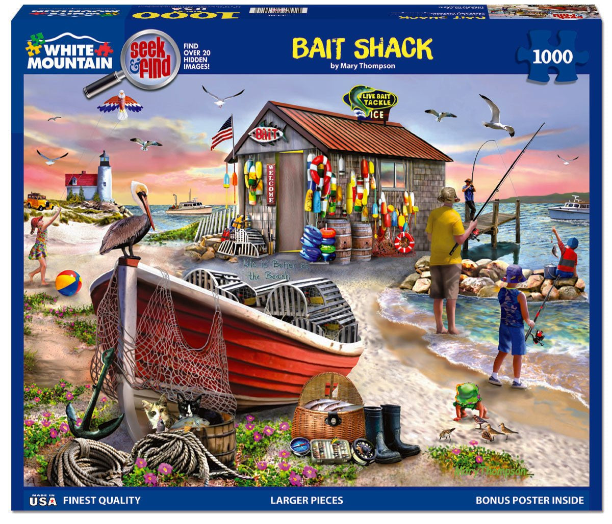 Bait Shack Seek & Find 1000 piece jigsaw puzzle by White Mountain Puzzles, box image