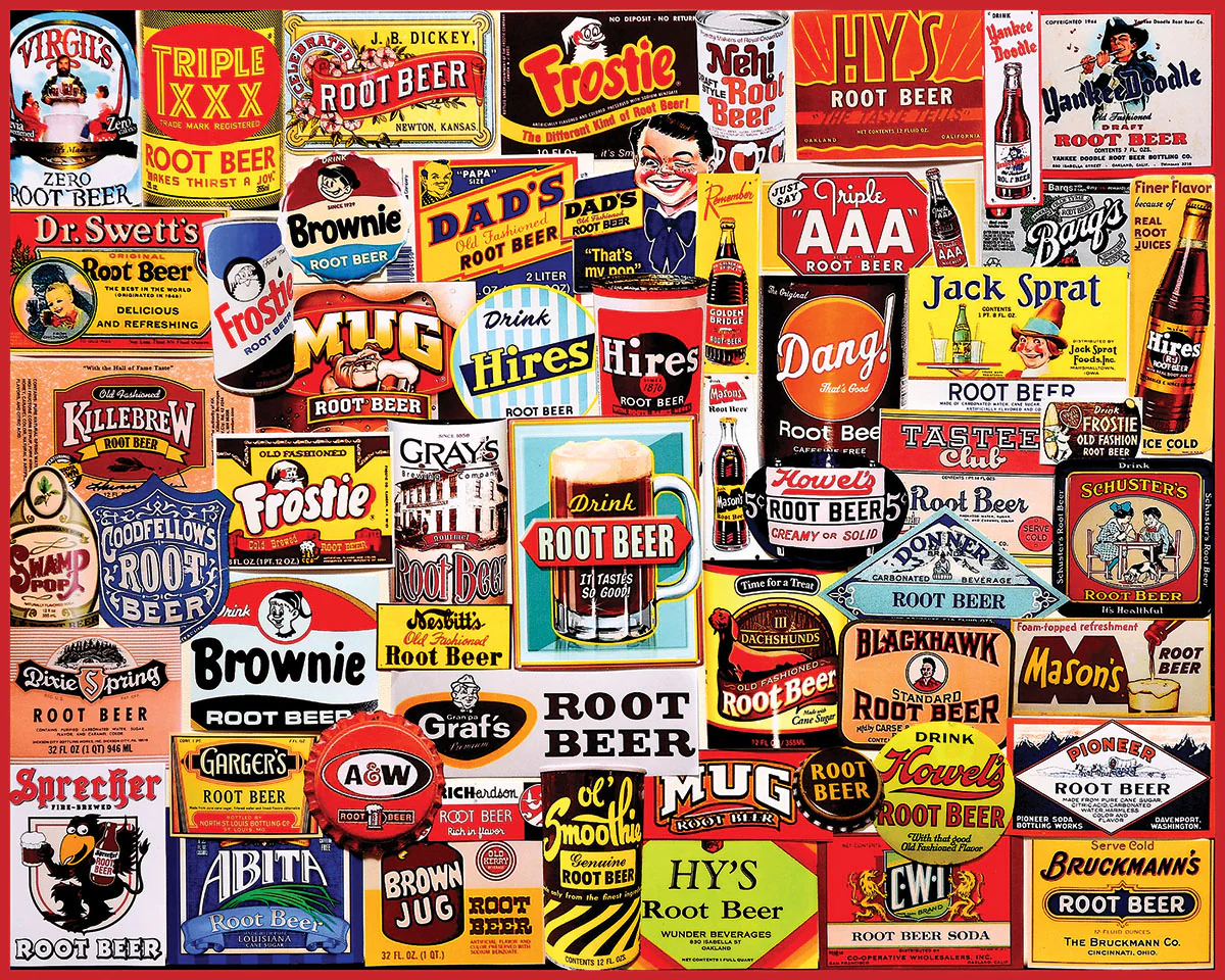 White Mountain Puzzles - Root Beers - 1000 Piece Jigsaw Puzzle