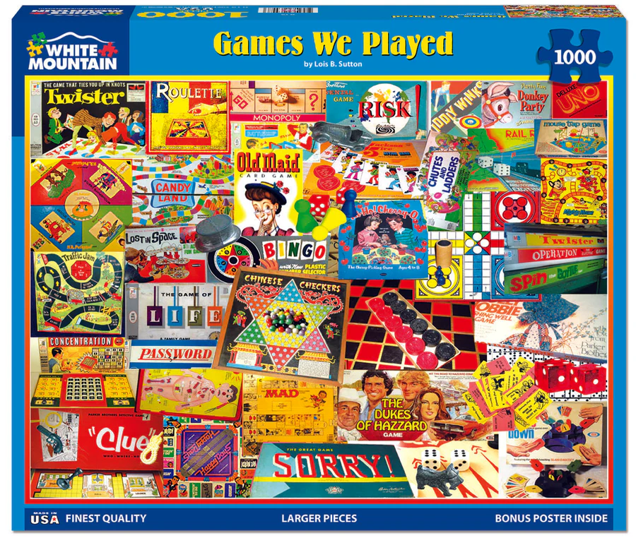 White Mountain Puzzles - The Games We Played - 1000 Piece Jigsaw Puzzle