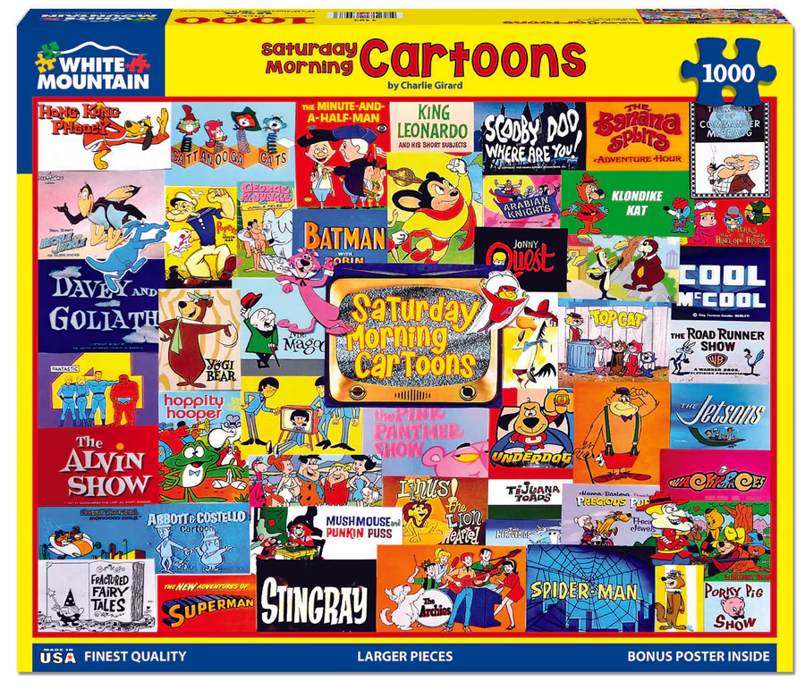 White Mountain Puzzles Saturday Morning Cartoons - 1000 Piece Jigsaw Puzzle