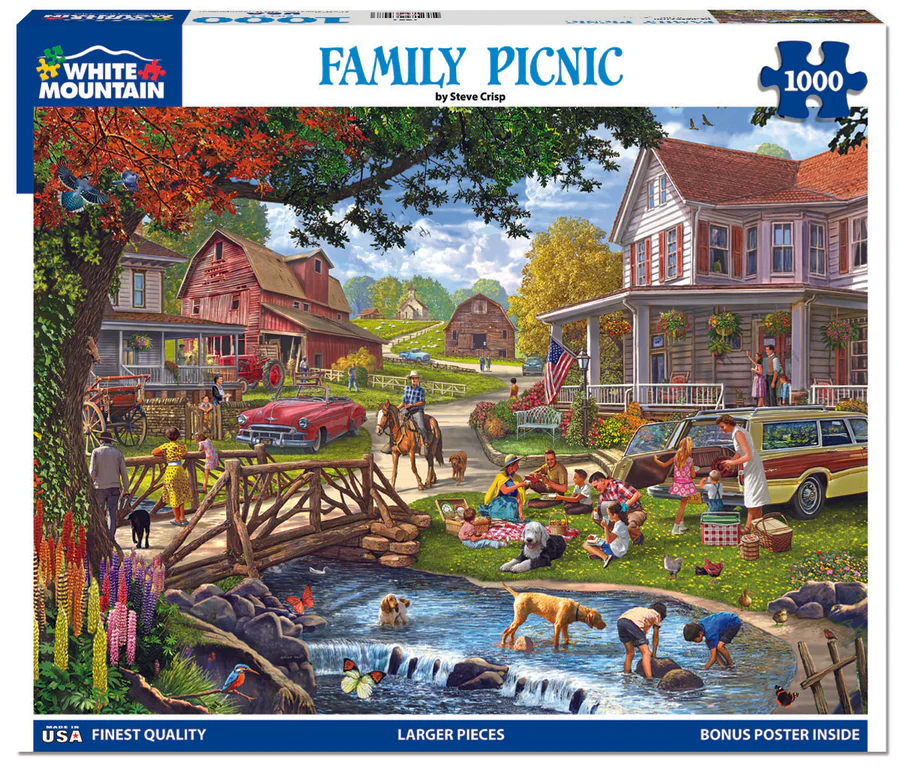 White Mountain Puzzles - Family Picnic - 1000 Piece Jigsaw Puzzle