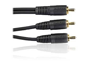 6-FOOT GOLD PLATED PHONO RCA PLUG-TO-DUAL PHONO RCA PLUG Y-CABLE