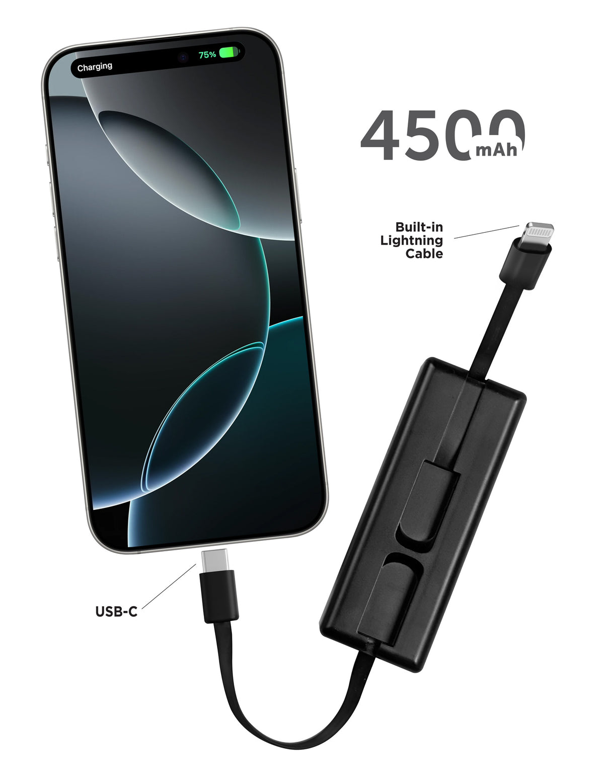 POWERPEAK CLIP ON ULTRA PORTABLE CHARGER WITH INTEGRATED USB - image 2