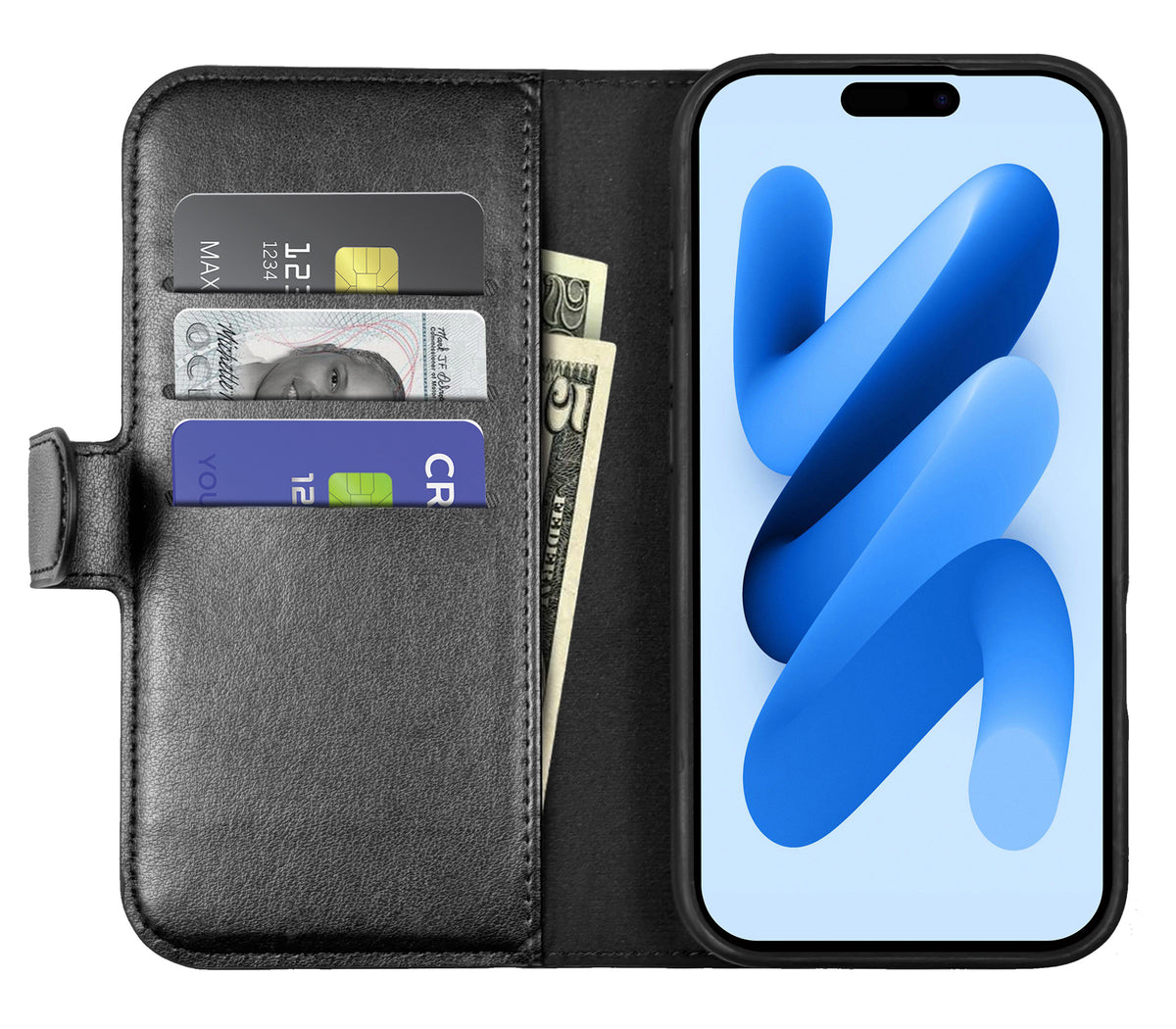 xBase iPhone 17 Folio Exec Wallet Case MagSafe Compatible -Black - image 3