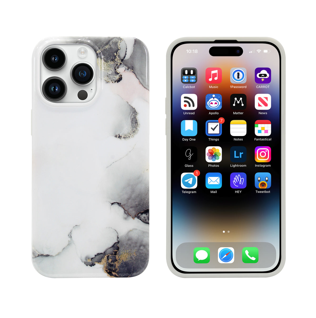 BASE IPHONE 15 PRO (6.1) - MARBLE LUXURY SHOCKPROOF COVER - image 3
