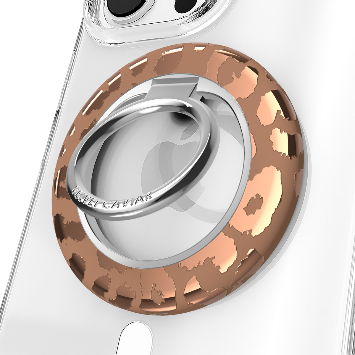 VELVET CAVIAR - Magnetic Phone Ring & Stand - Bronze Chrome Leopard