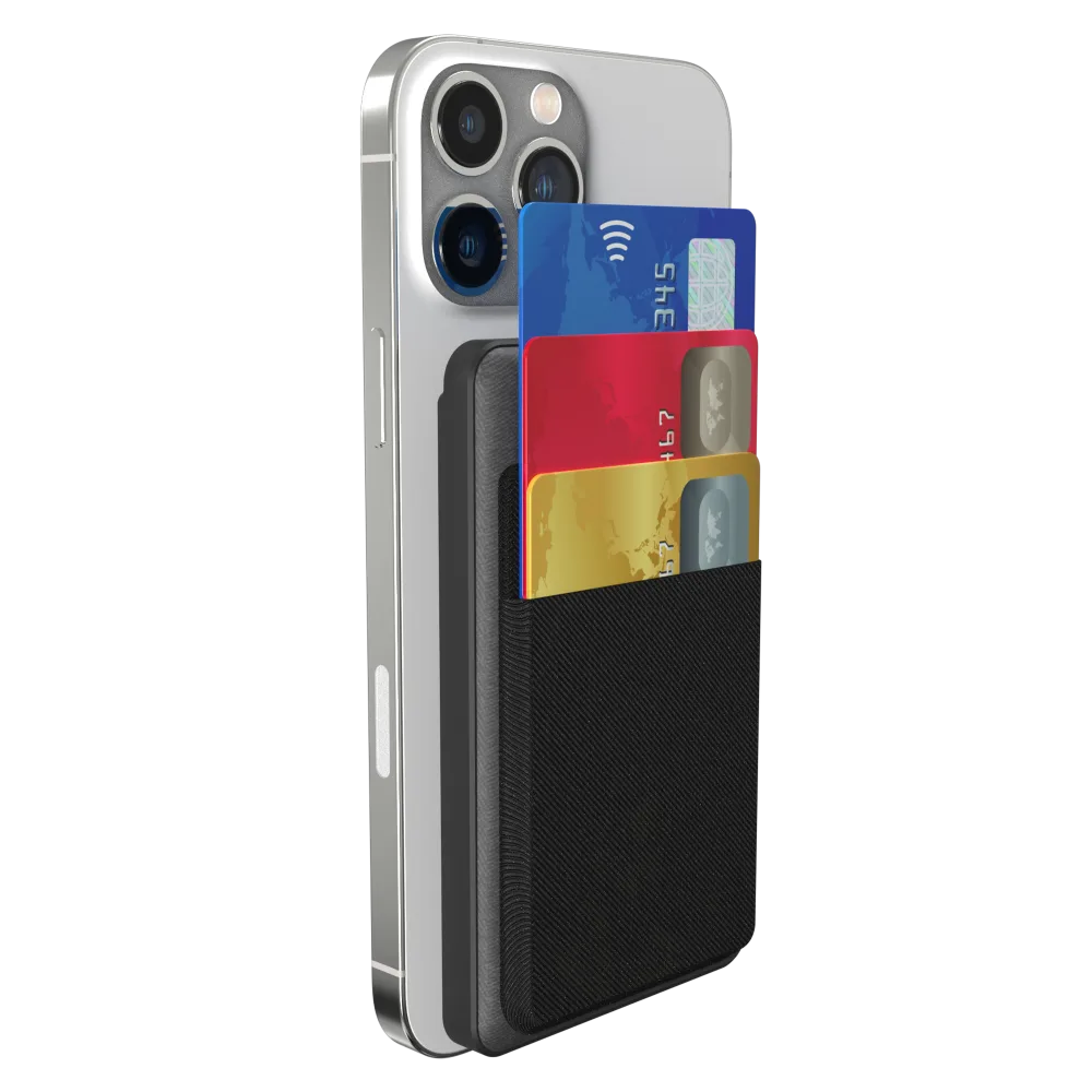 mophie - Snap Plus MagSafe Juice Pack Mini Wallet Wireless Charging Power Bank 5,000 mAh - Black