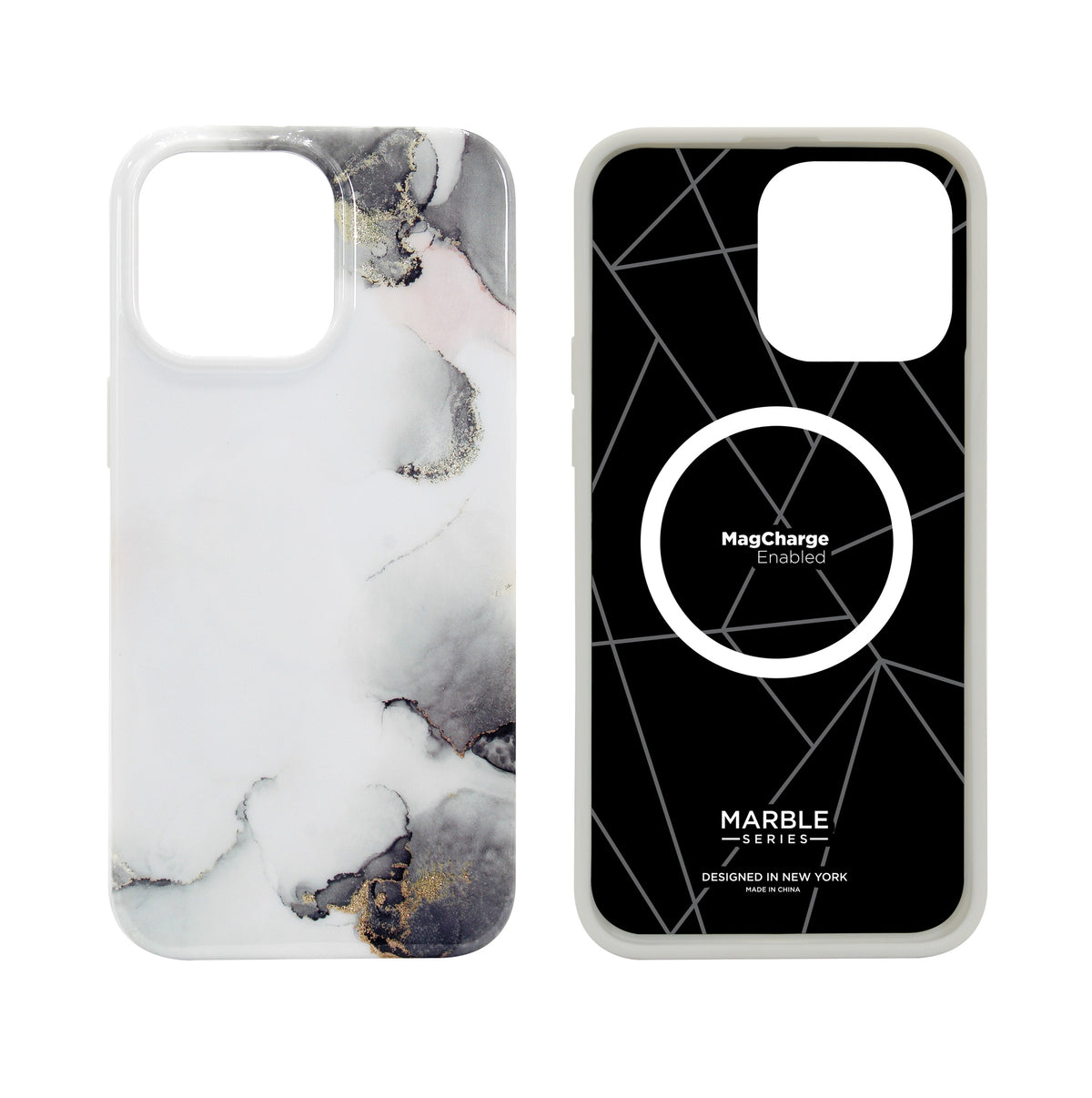 BASE IPHONE 15 PRO MAX (6.7) - MARBLE LUXURY SHOCKPROOF COVER MAGSAFE COMPATIBLE - image 2