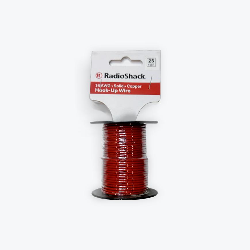 Radioshack 18 Awg Solid Copper Hook-up Wire - Red / 25' - Catalog №: 2781452