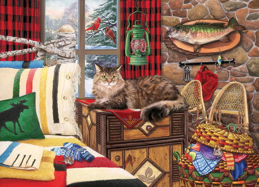 Cobble Hill Lodge Cat - 1000 Piece Puzzle