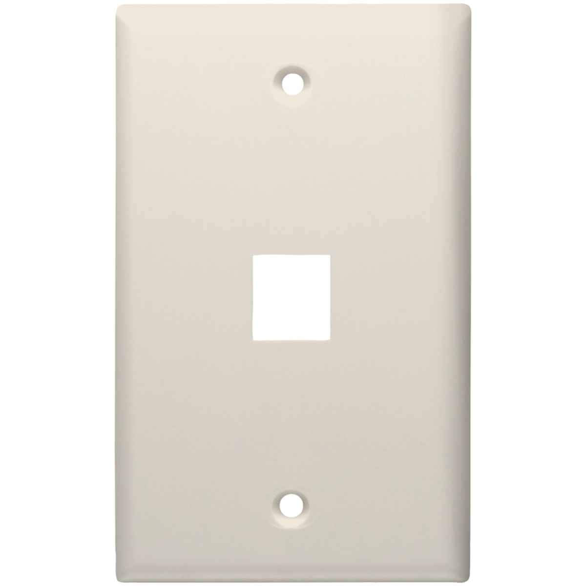 Datacomm 203001LA Electronics 20-3001-LA 1-Port Standard Size Keystone Wall Plate (Lite Almond), Beige