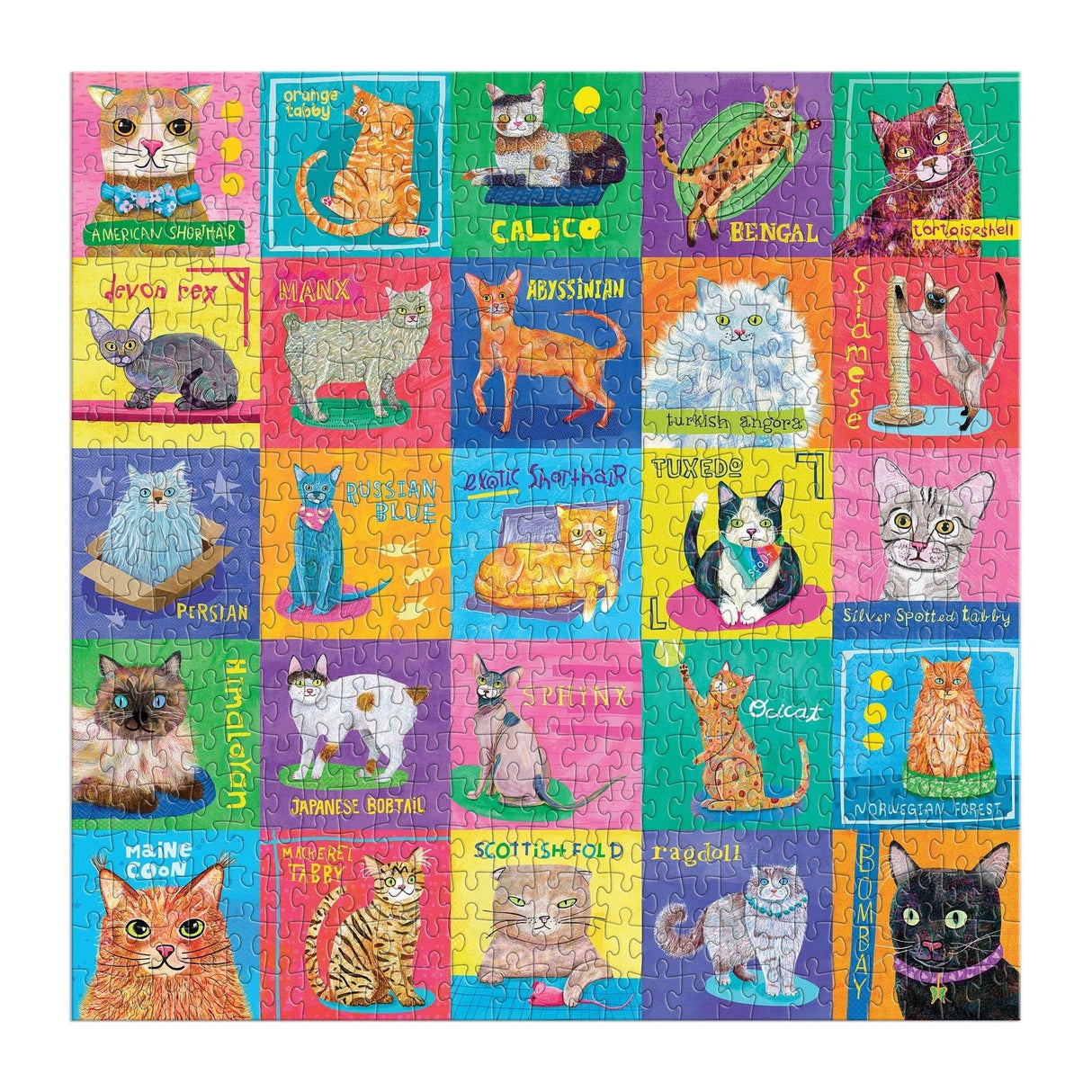 Mudpuppy - Purr-fect Portraits 500 Piece Family Puzzle