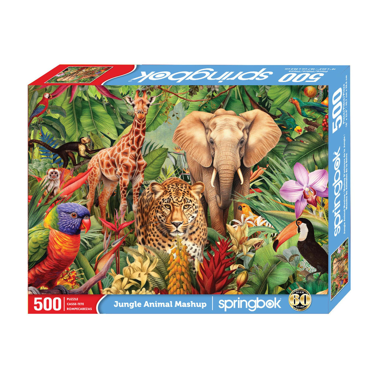 Springbok Jungle Animal Mashup 500 Piece Jigsaw Puzzle
