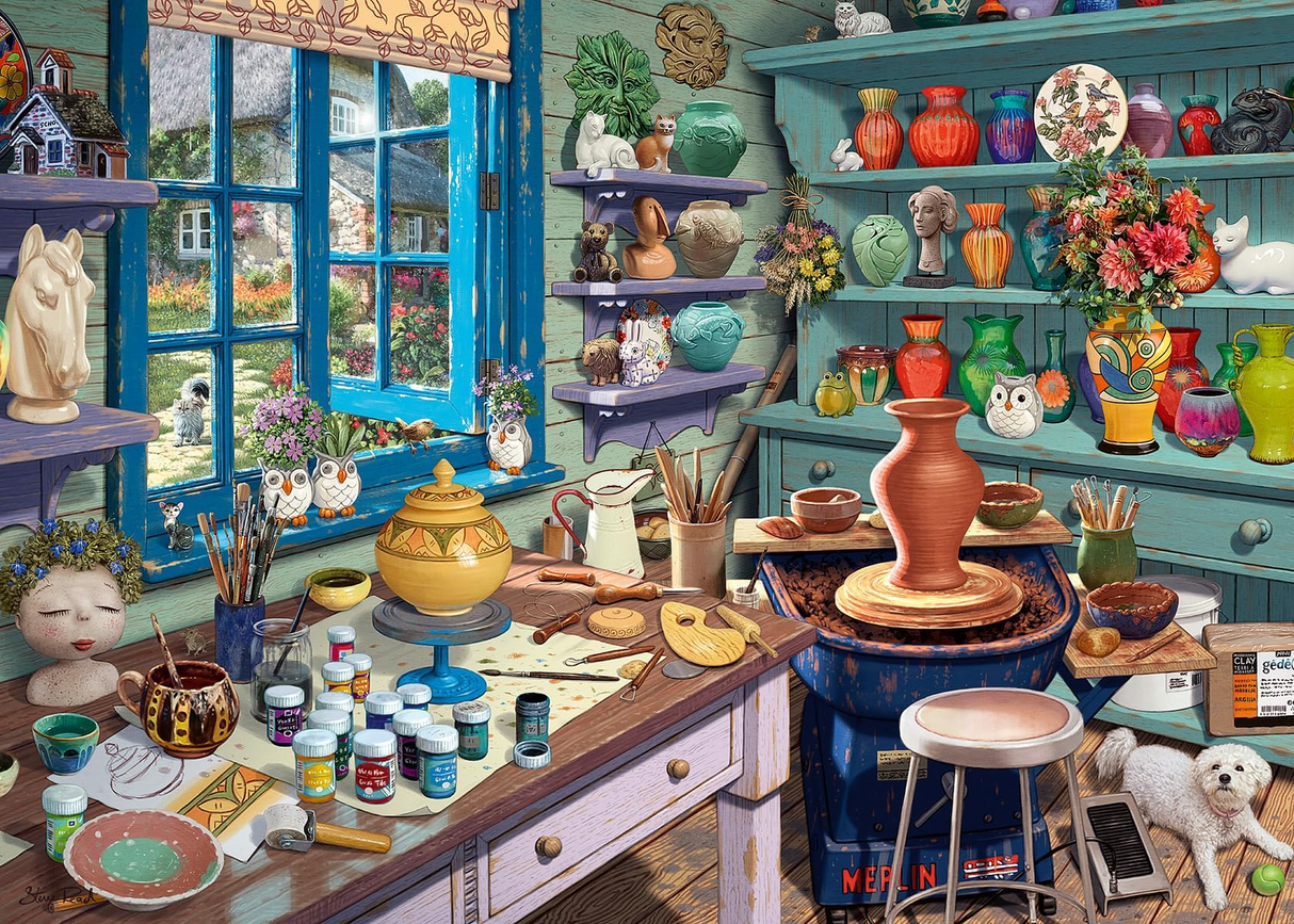 Ravensburger Pottery Studio Sanctuary 500 Piece Jigsaw Puzzle, Companion to Cozy Retreat by Steve Read, Canadian Collection, Eco-Friendly Materials