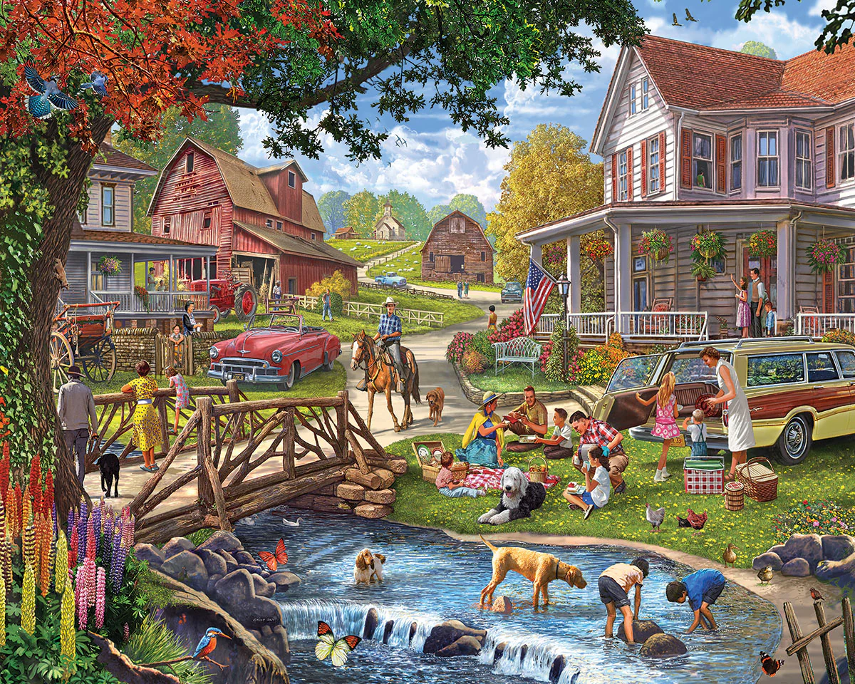 White Mountain Puzzles - Family Picnic - 1000 Piece Jigsaw Puzzle
