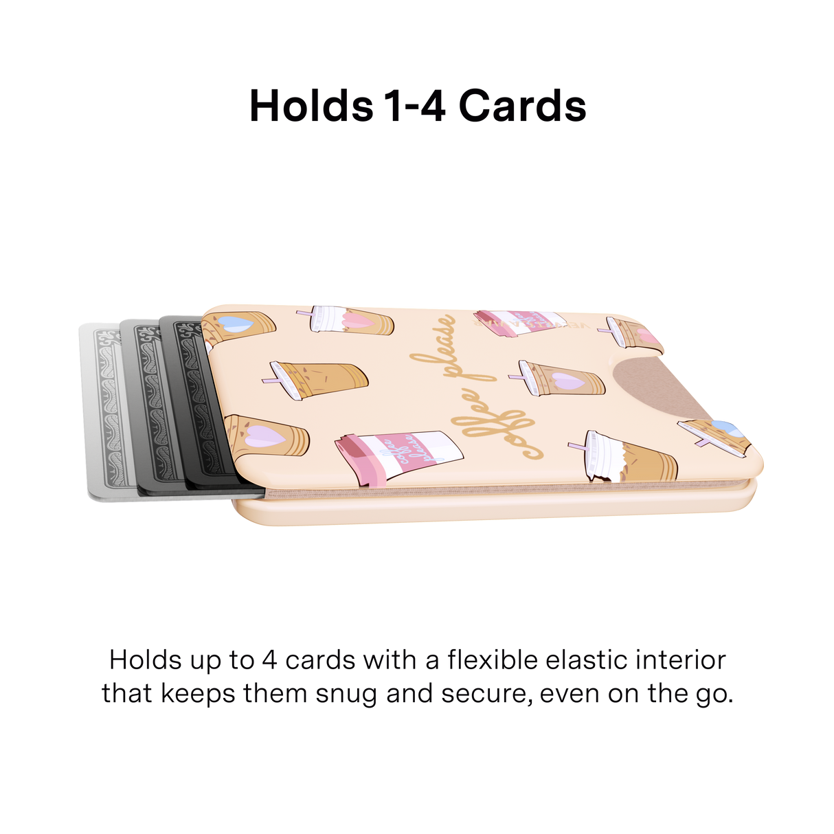 VELVET CAVIAR - Magnetic Phone Wallet- Coffee Please