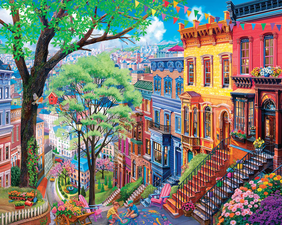 White Mountain Spring In The City - 1000 Piece Jigsaw Puzzle