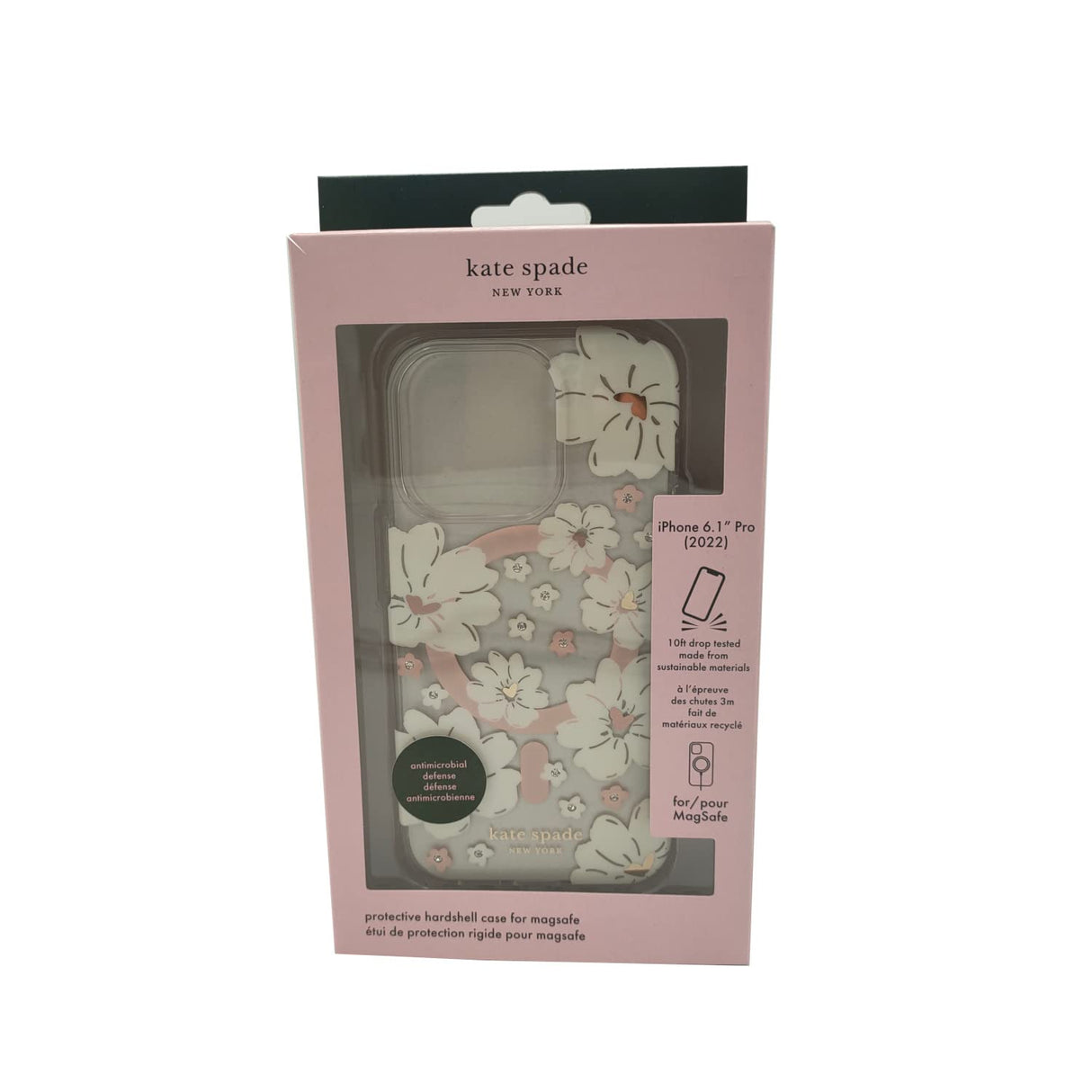 Kate Spade New York Protective Hardshell Case Compatible with MagSafe for Apple iPhone 14 Pro - Classic Peony