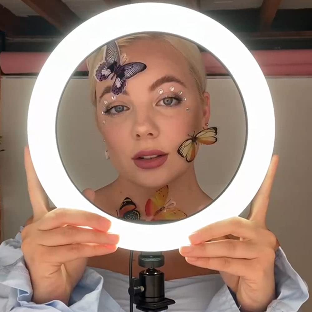 CYGNETT(R) CY3441VCSLR V-Glamour 10-Inch Ring Light with Desktop Tripod and Bluetooth Remote