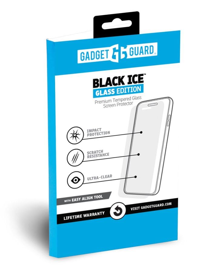 Tempered Glass Screen Protector for Kyocera DuraForce Ultra 5G E7110, by Gadget Guard Black Ice Glass Edition