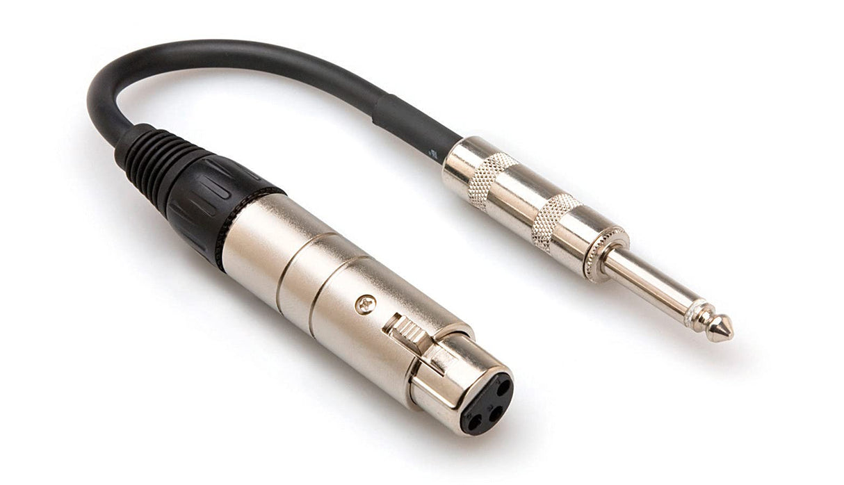 HOSA 6" IMPEDANCE TRANSFORMER XLR3F TO 1/4" TS