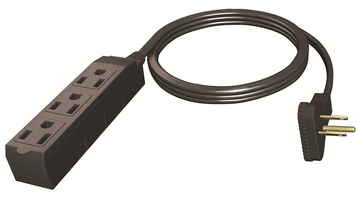 Stanley 31131 CordMax Office, Grounded 9ft Low Profile 3-Outlet Indoor Extension Cord, Black