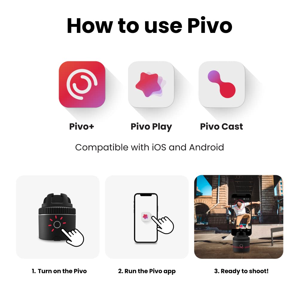 Pivo Pod Auto Face Tracking Phone Holder, 360° Rotation, 6 Speed with Remote Control