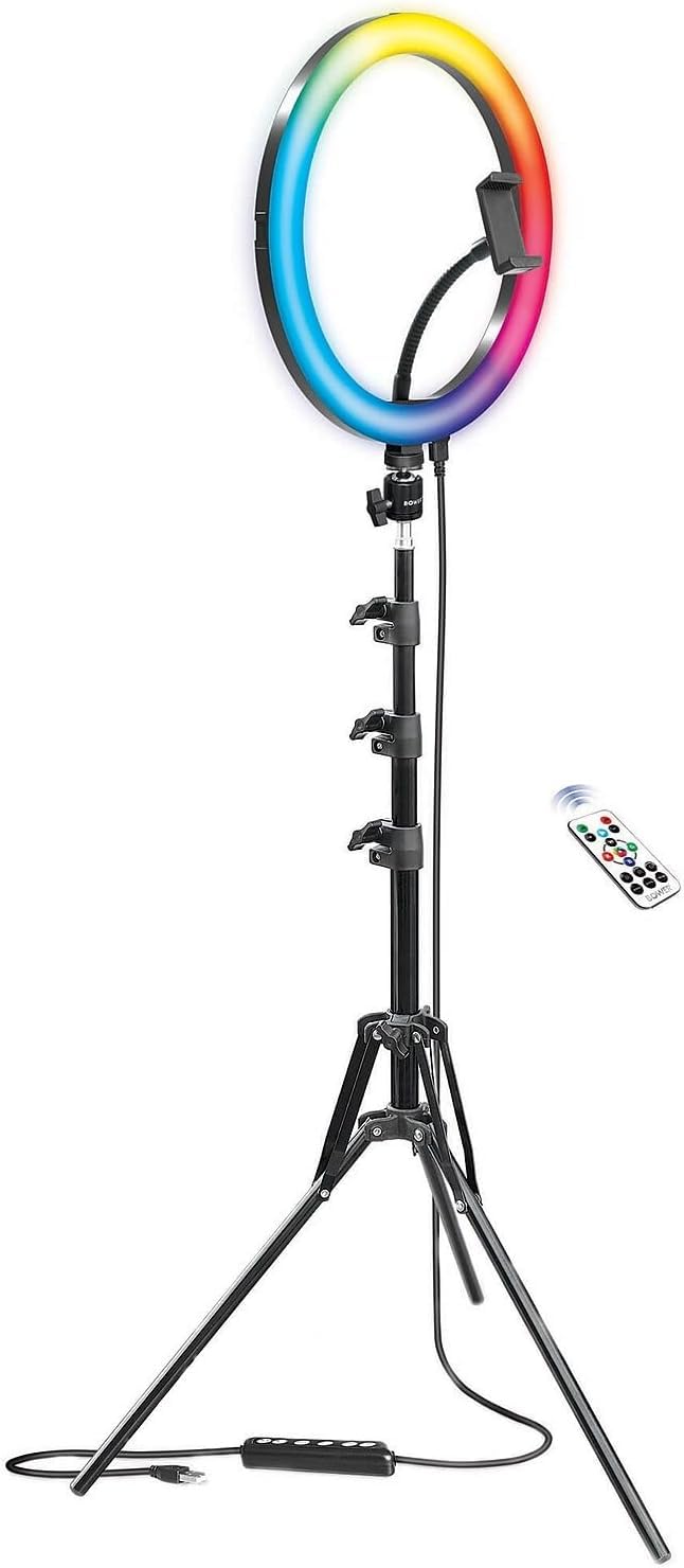Bower 12-inch RGB LED Selfie Ring Light Studio Kit