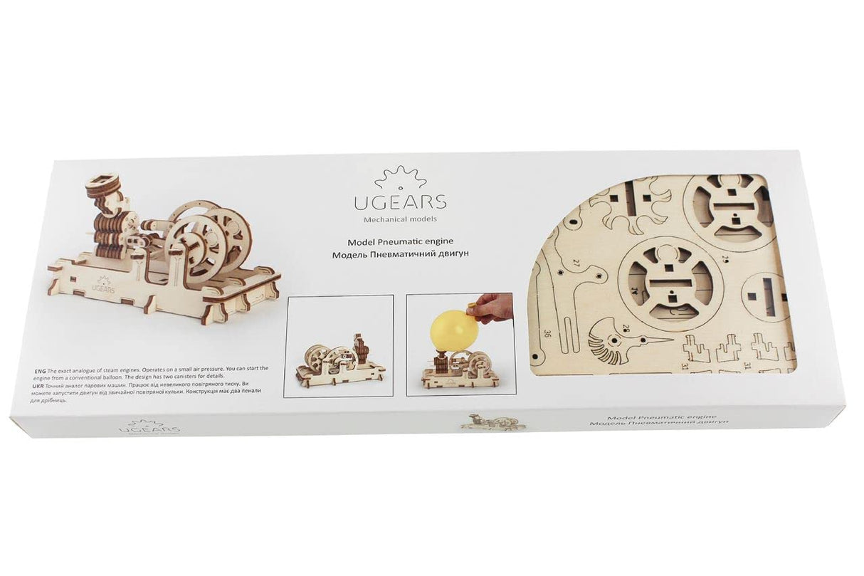 UGEARS Engine 3D Wooden Puzzle Brain Teaser Construction Set for Teens and Adults