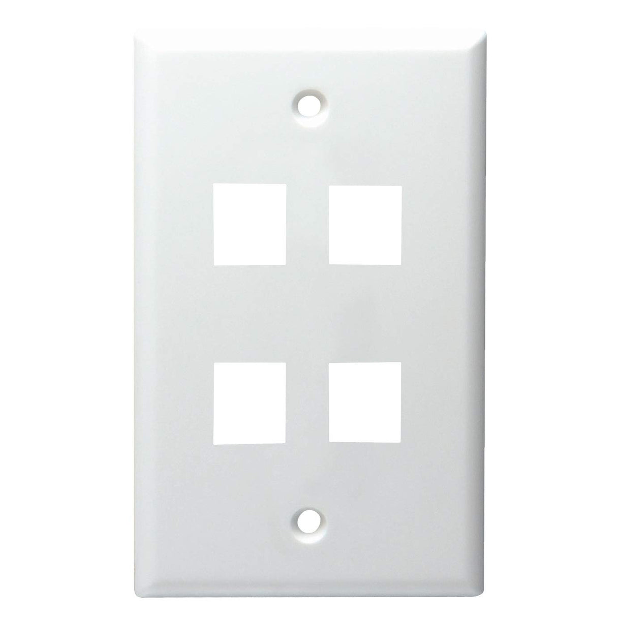4 PORT STANDARD PLATE WHITE