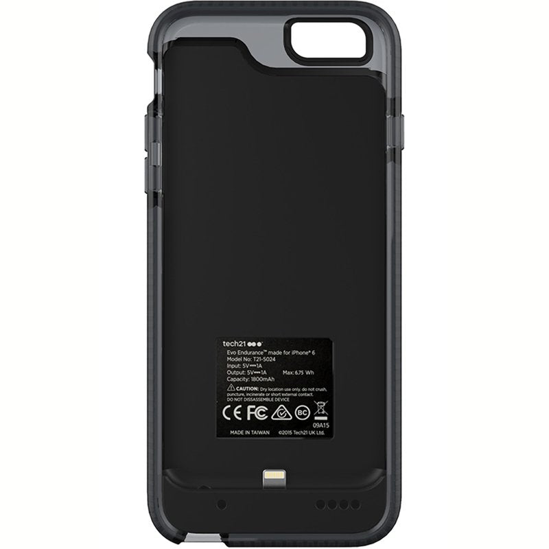 TECH21 EVO ENDURANCE BATTERY CASE - IPHONE 6/7/8 & SE- BLACK