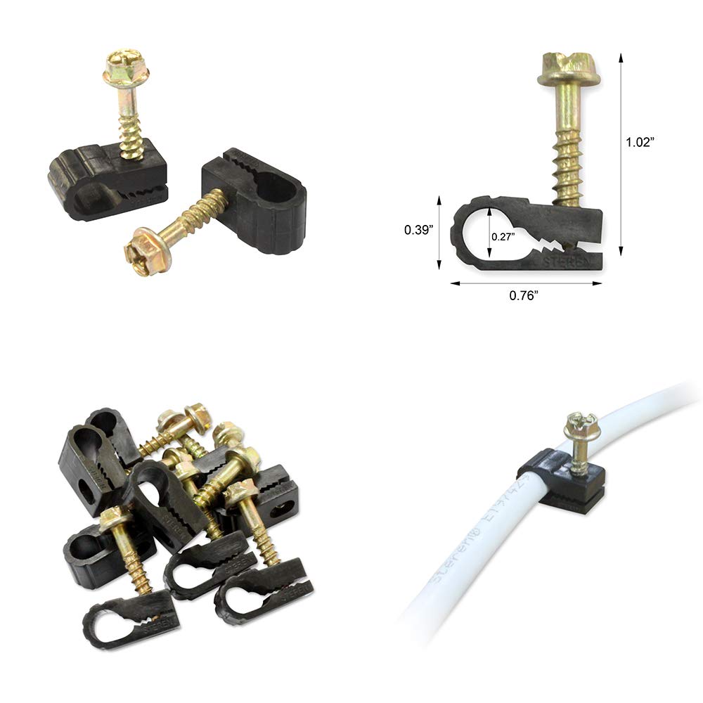 STEREN Coaxial Cable Clips 10 pk